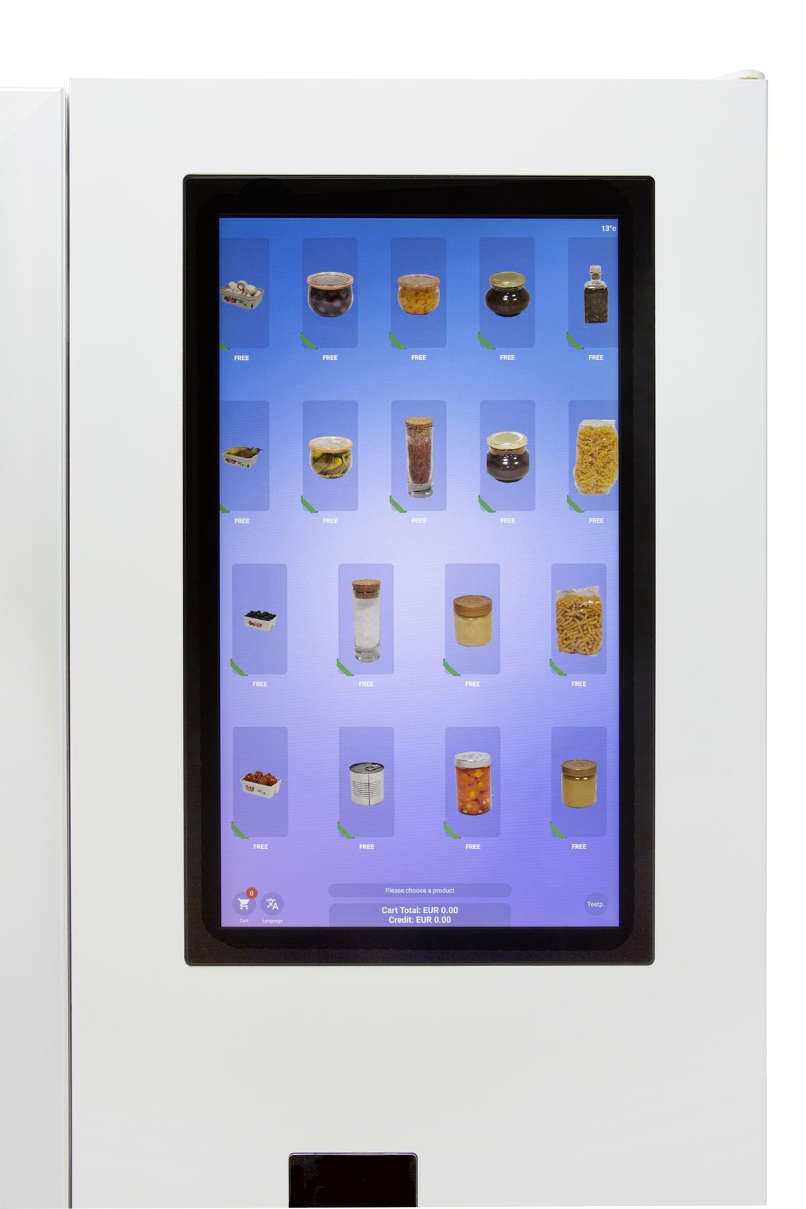 Großes Touchscreen Display am Verkaufsautomat