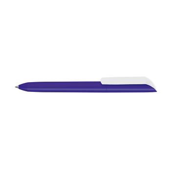 Penna a sfera con meccanismo a rotazione “Vane” con superficie gommata e clip bianca