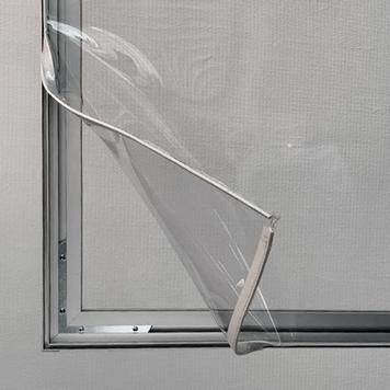 Paroi de séparation avec cadre en aluminium, inclus une bâche transparente en PVC