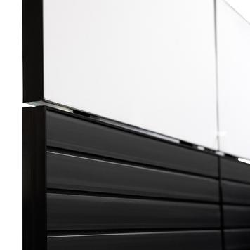 Stand espositivo FlexiSlot "Style-Black", 2.850 x 2.800 mm, ad angolo