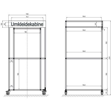 Mobile Umkleidekabine „Construct“ aus Aluminium
